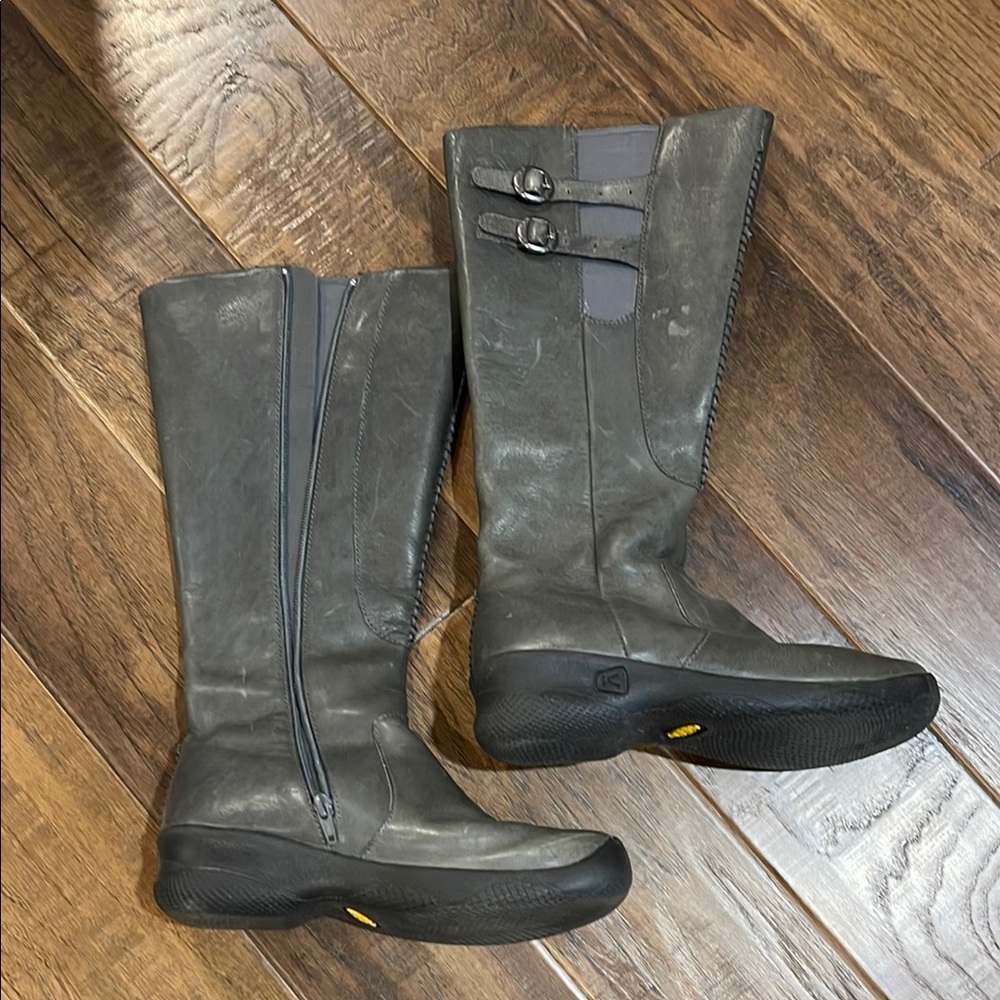 Keen Gray Winter Rain Boots with Buckle Details